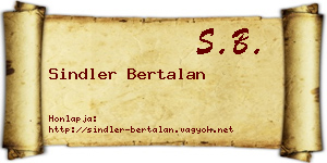 Sindler Bertalan névjegykártya
